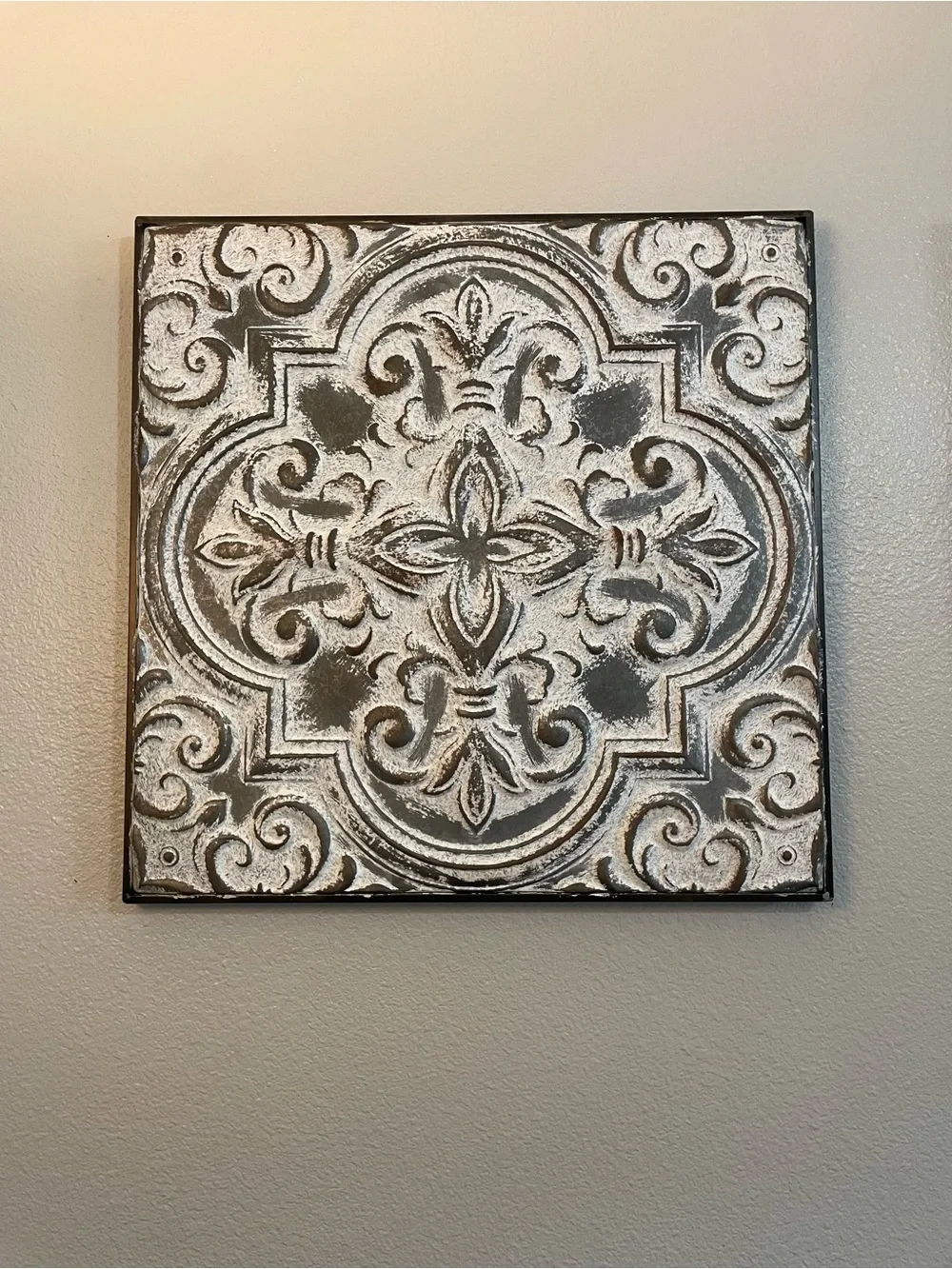 Set of 3 Wall Art Set - Gray and White